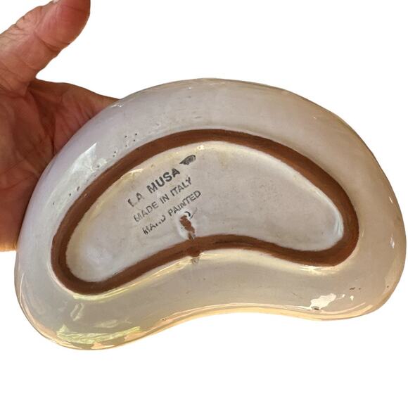 La Musa Italy Bright Colored Hand Painted Pottery Bowl 7”X4” - Picture 2 of 9